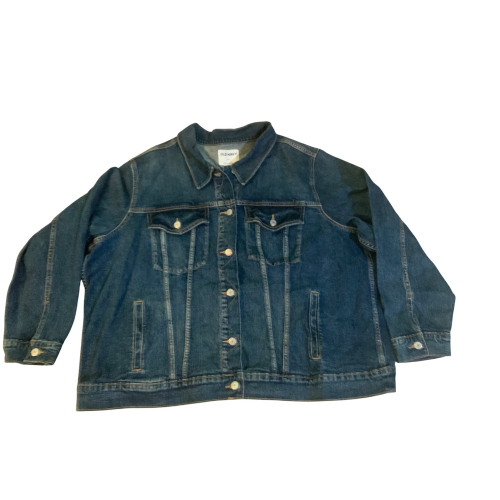 Old Navy Mens 3X Denim Trucker Jacket Medium Wash Blue Jean Jacket